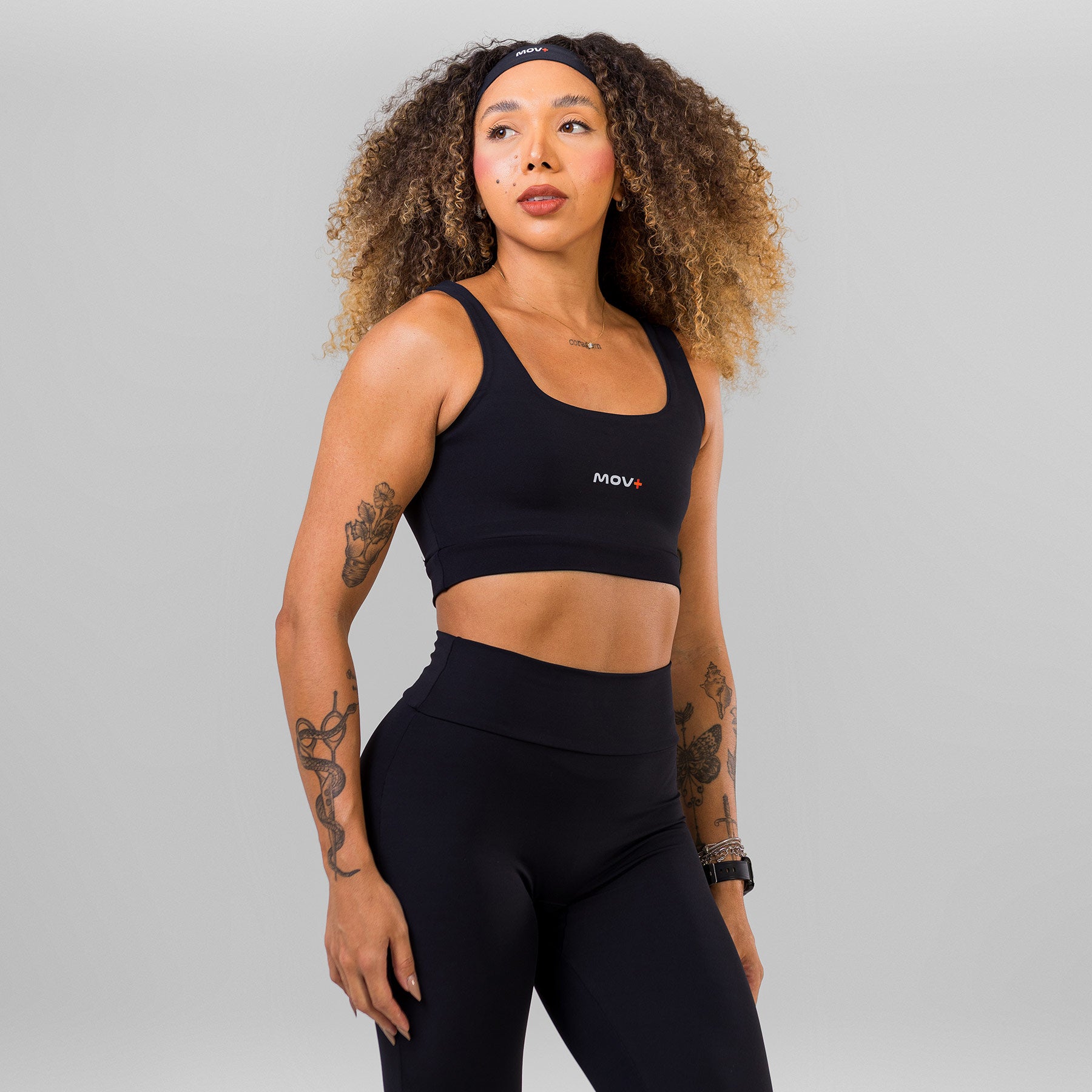 Conjunto com Top Alça Reta + Calça Legging MOV+